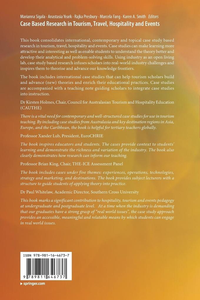 Weitere Ansicht: Case Based Research in Tourism, Travel, Hospitality and Events