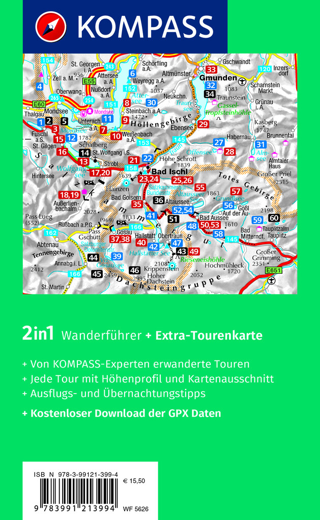 Weitere Ansicht: KOMPASS Wanderführer Salzkammergut, 60 Touren mit Extra-Tourenkarte | Wolfgang Heitzmann