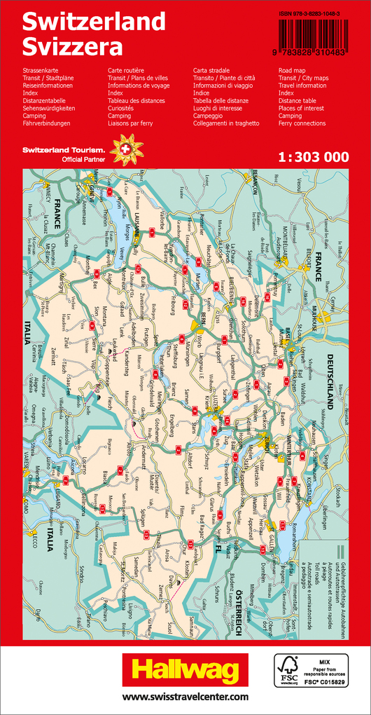 Weitere Ansicht: Hallwag Strassenkarte Schweiz 1:303.000