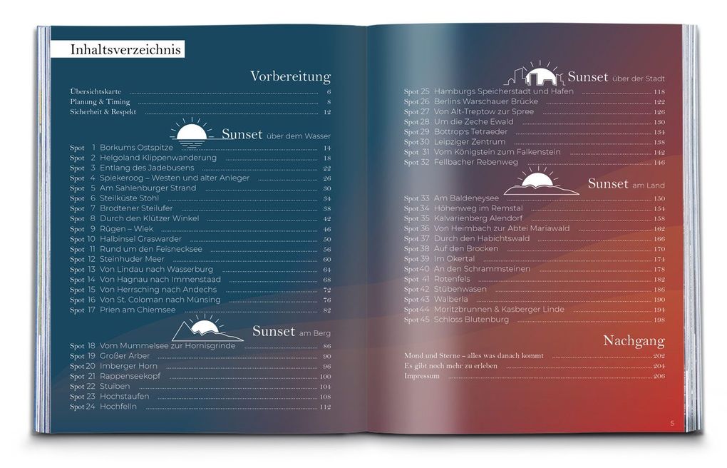 Weitere Ansicht: Sunsets Deutschland, 45 Touren und Plätze