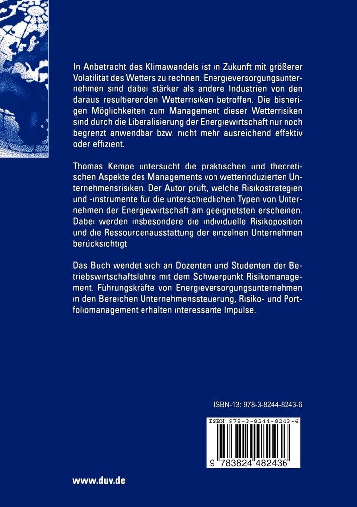 Weitere Ansicht: Management wetterinduzierter Risiken in der Energiewirtschaft | Thomas Kempe