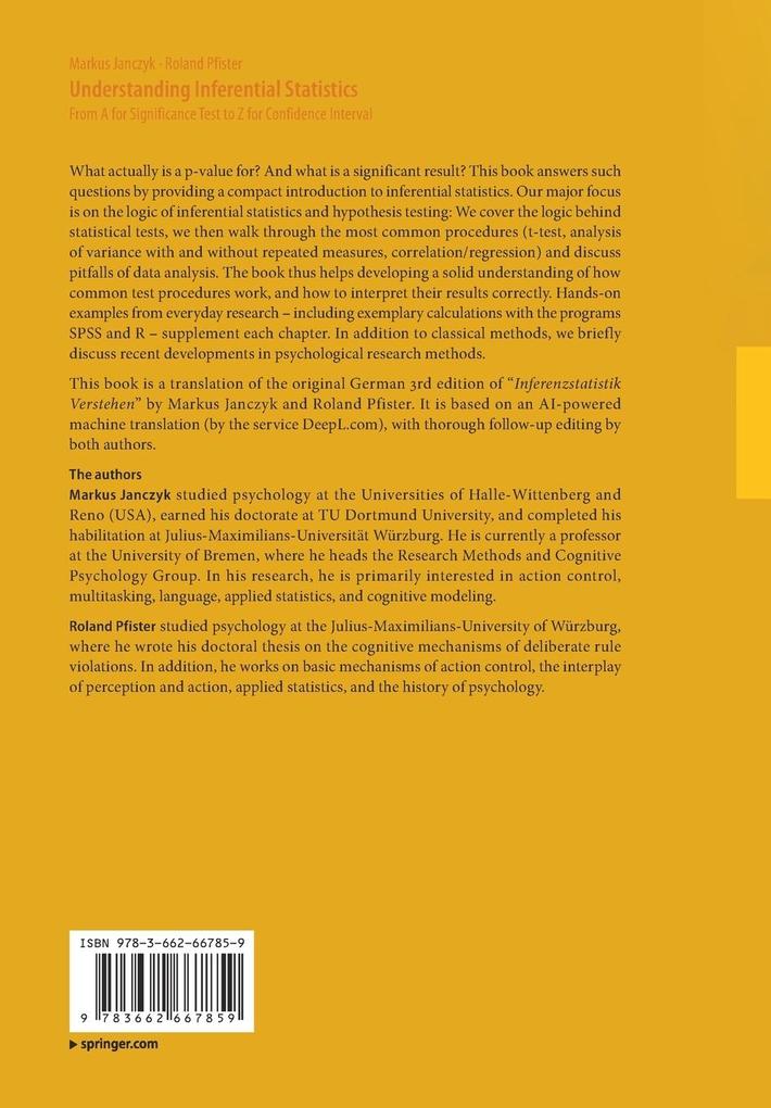 Weitere Ansicht: Understanding Inferential Statistics | Markus Janczyk, Roland Pfister