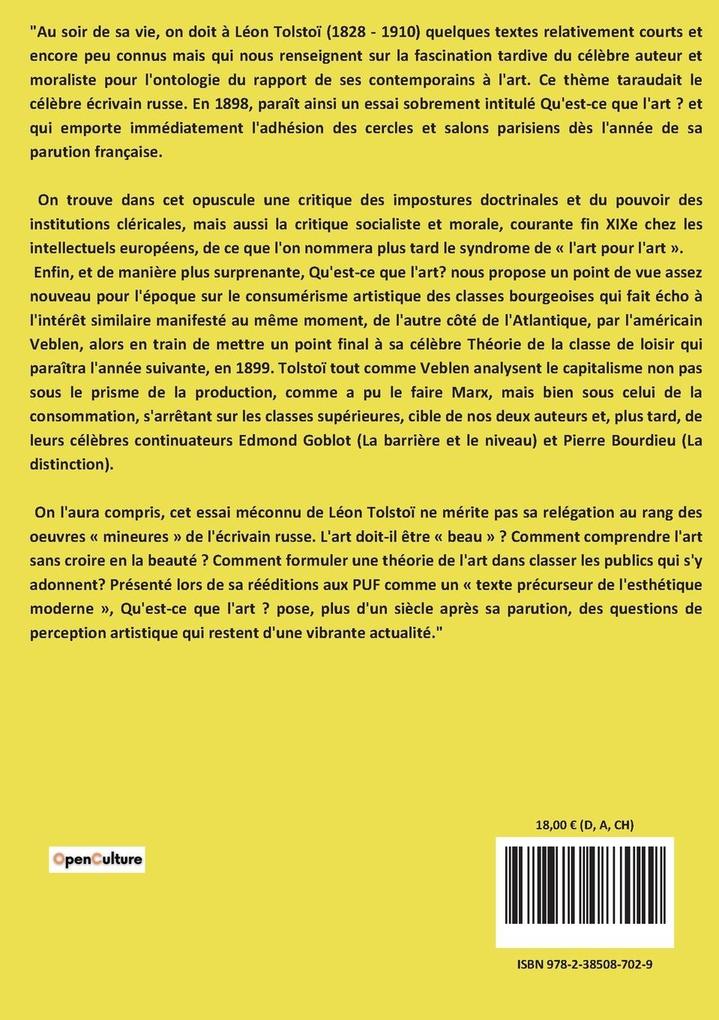 Weitere Ansicht: Qu'est-ce que l'art? | Léon Tolstoï