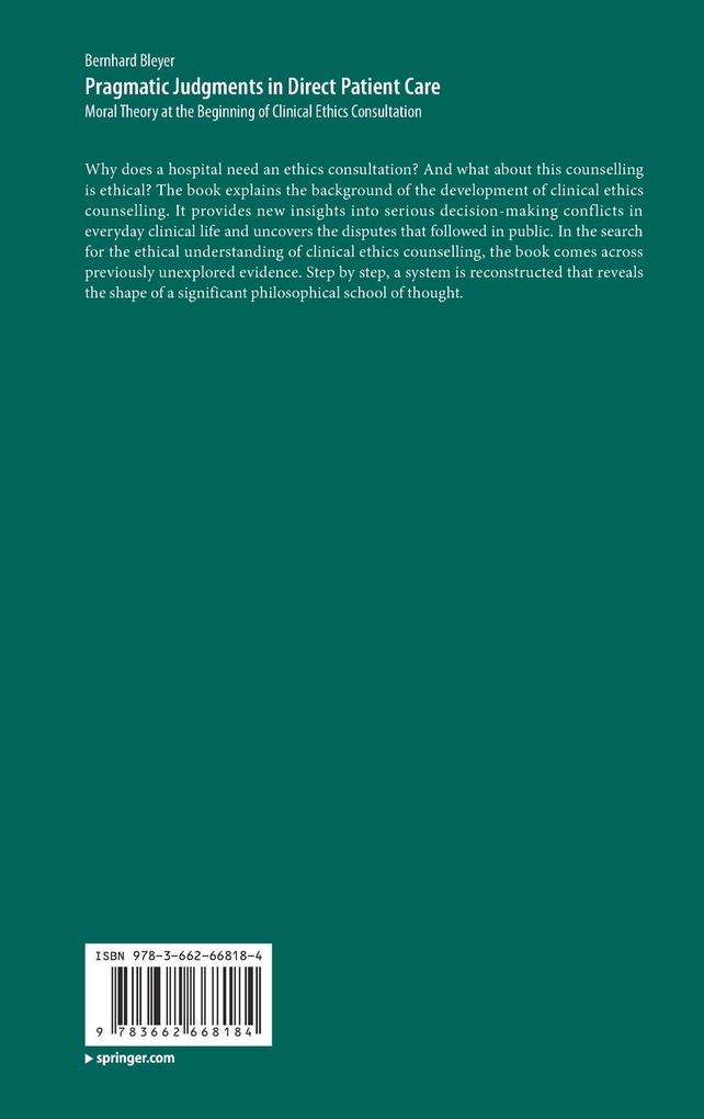 Weitere Ansicht: Pragmatic Judgments in Direct Patient Care | Bernhard Bleyer