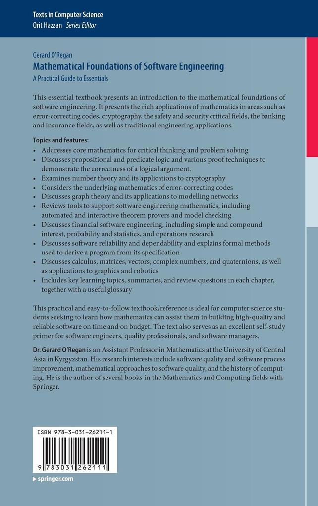 Weitere Ansicht: Mathematical Foundations of Software Engineering | Gerard O'Regan