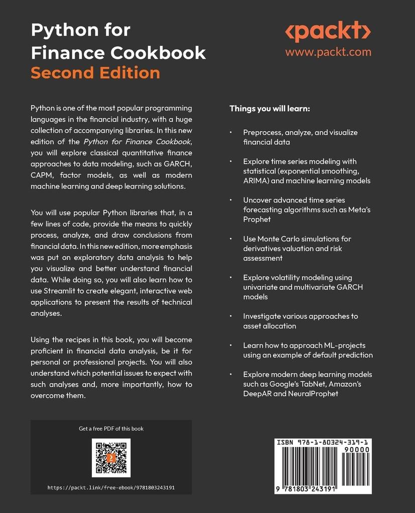 Weitere Ansicht: Python for Finance Cookbook - Second Edition | Eryk Lewinson