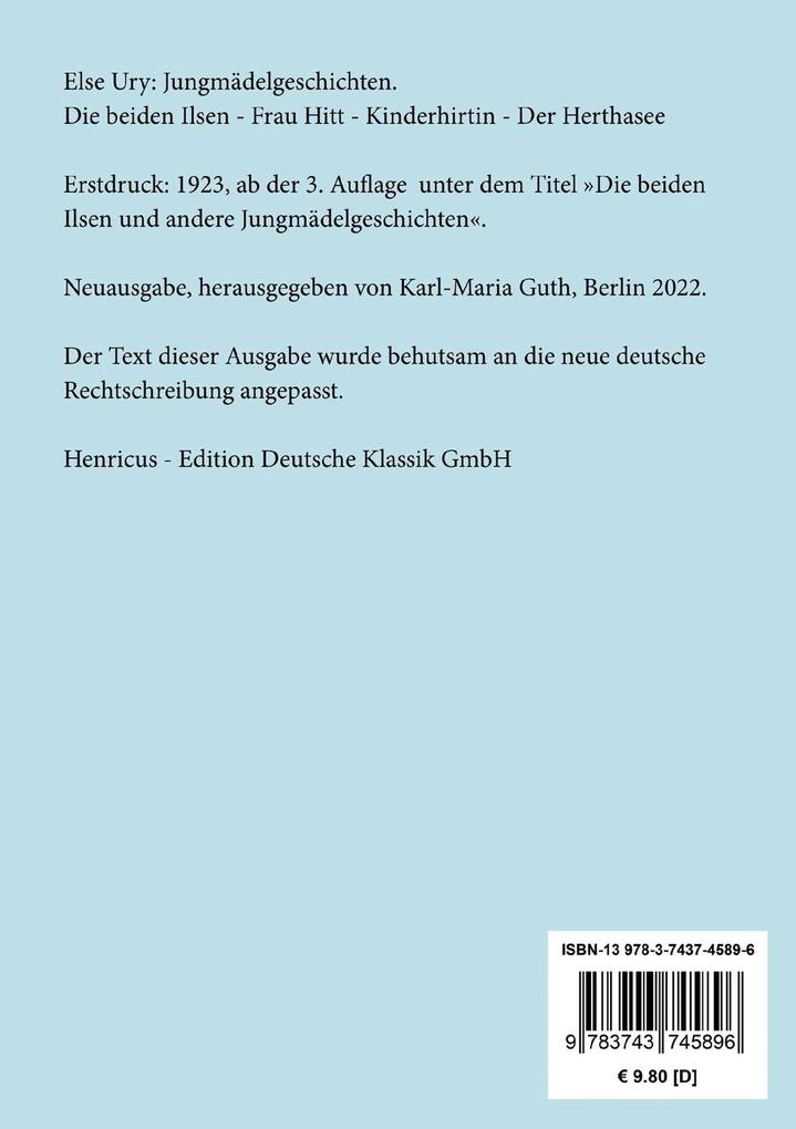 Weitere Ansicht: Jungmädelgeschichten | Else Ury