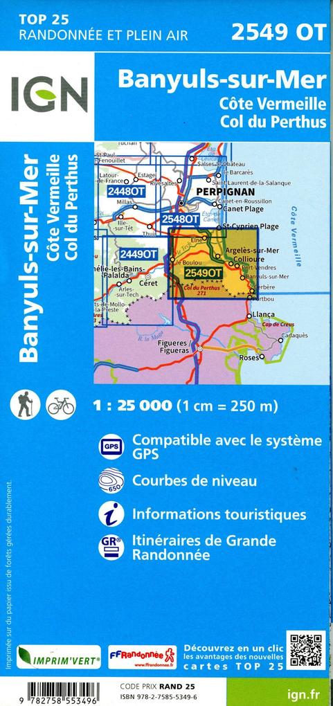 Weitere Ansicht: Banyuls - Col du Perthus 1:25 000