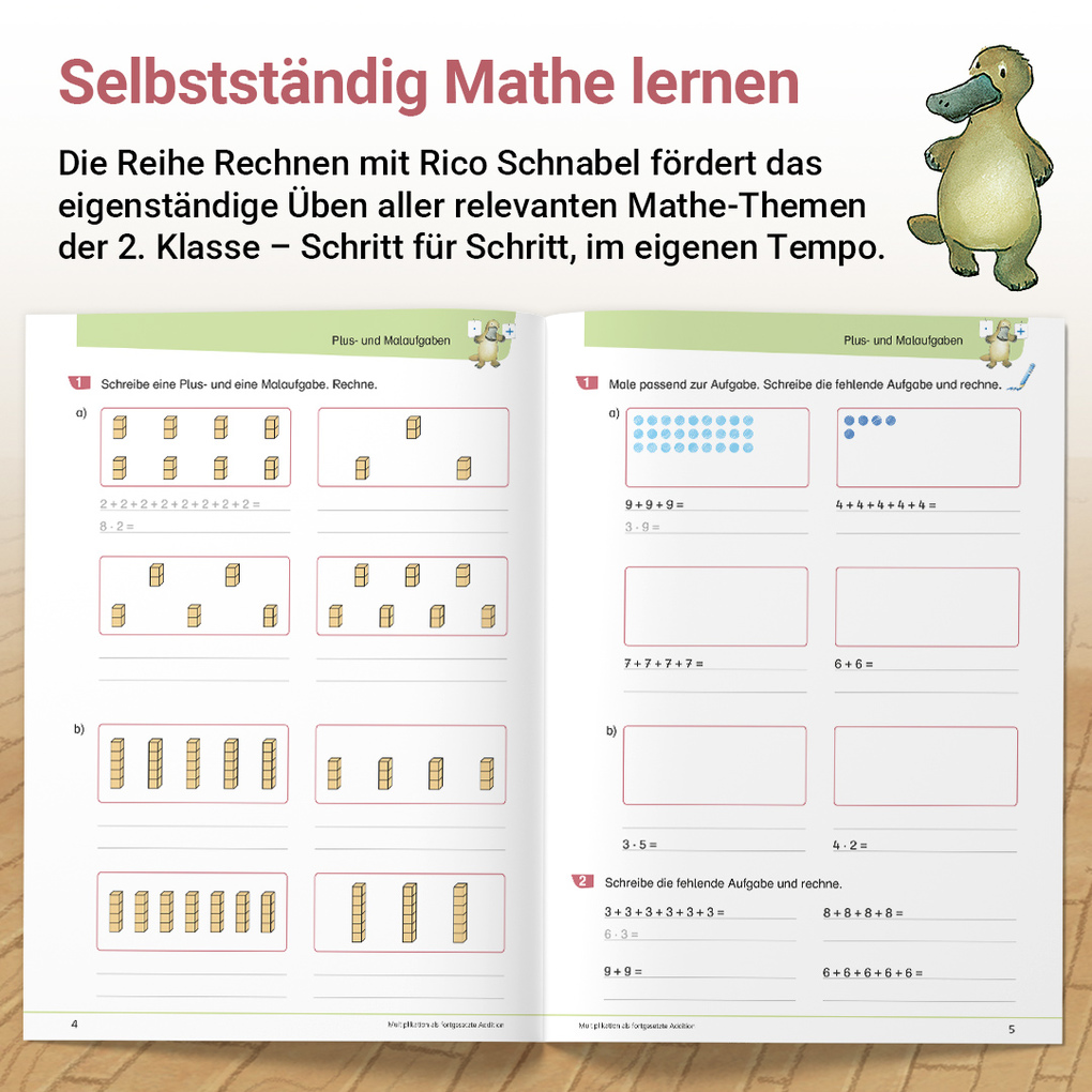 Weitere Ansicht: Rechnen mit Rico Schnabel Klasse 2, Heft 2 - Selbstständig das Multiplizieren und Dividieren trainieren | Wiebke Meyer, Thomas Laubis