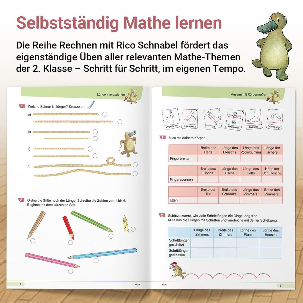 Weitere Ansicht: Rechnen mit Rico Schnabel Klasse 2, Heft 3 - Selbstständig Größen und Sachrechnen trainieren | Wiebke Meyer, Thomas Laubis