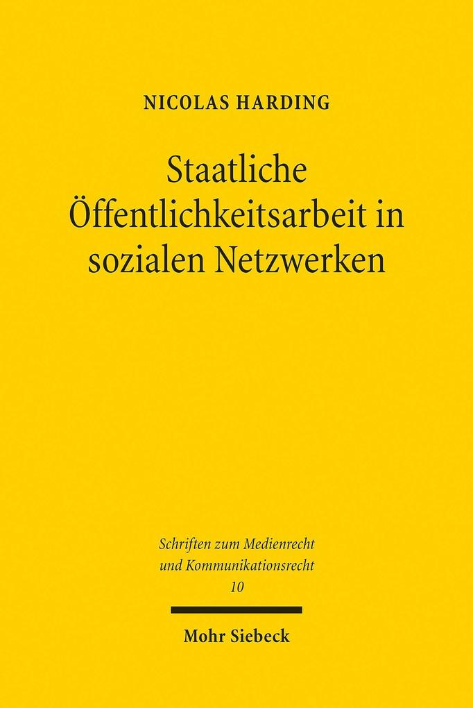 Produktbild: Staatliche Öffentlichkeitsarbeit in sozialen Netzwerken | Nicolas Harding