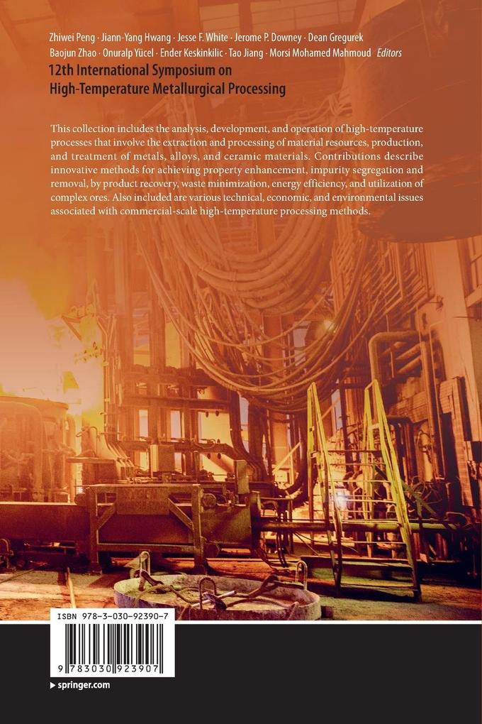 Weitere Ansicht: 12th International Symposium on High-Temperature Metallurgical Processing
