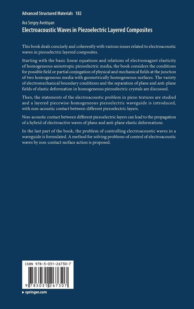 Weitere Ansicht: Electroacoustic Waves in Piezoelectric Layered Composites | Ara Sergey Avetisyan