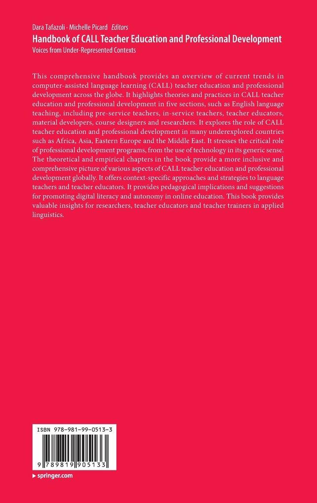 Weitere Ansicht: Handbook of CALL Teacher Education and Professional Development