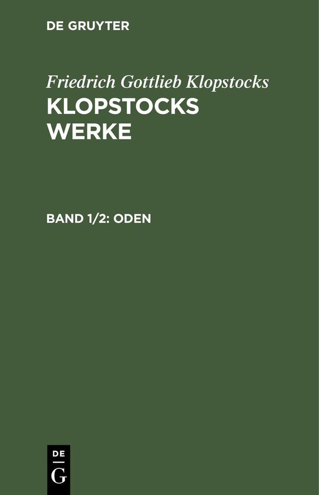 Produktbild: Oden | Friedrich Gottlieb Klopstocks