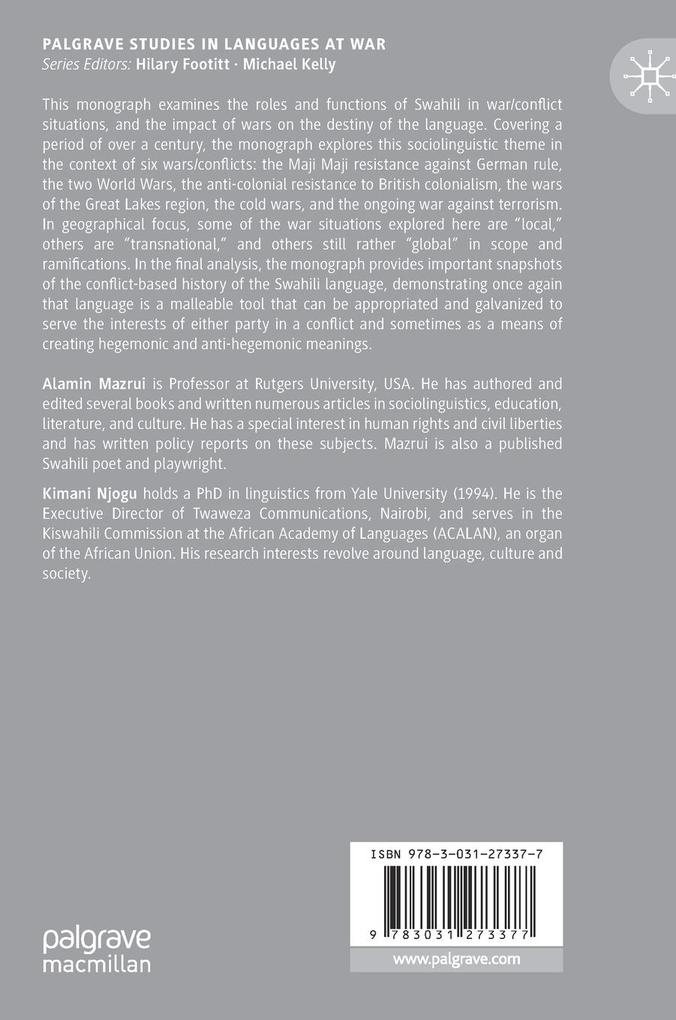 Weitere Ansicht: Swahili in Spaces of War | Alamin Mazrui, Kimani Njogu