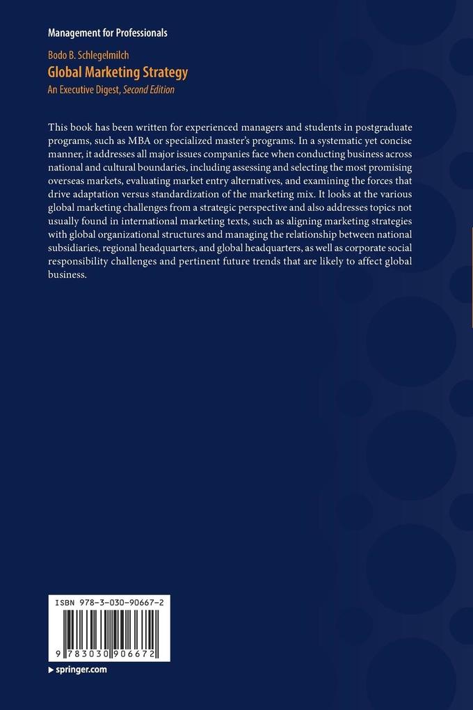 Weitere Ansicht: Global Marketing Strategy | Bodo B. Schlegelmilch