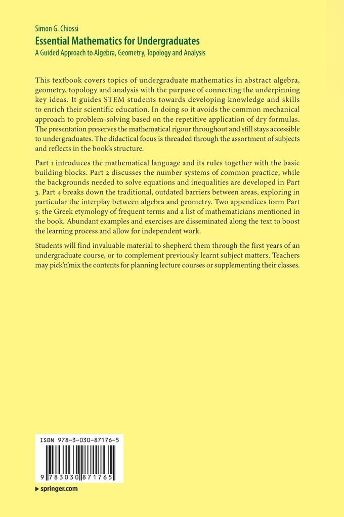 Weitere Ansicht: Essential Mathematics for Undergraduates | Simon G. Chiossi