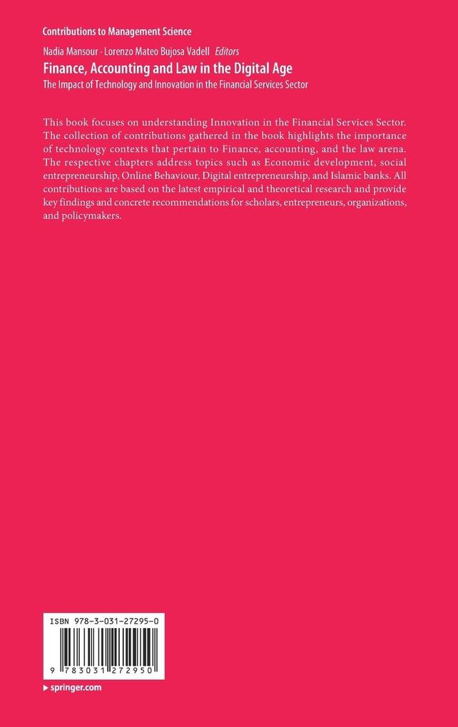 Weitere Ansicht: Finance, Accounting and Law in the Digital Age
