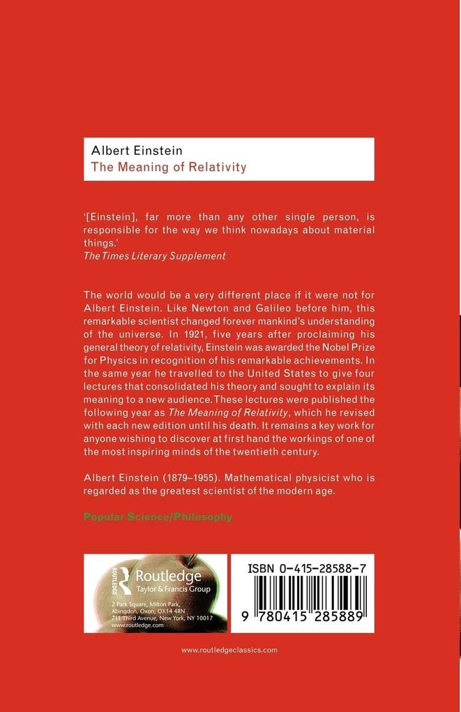 Weitere Ansicht: The Meaning of Relativity | Albert Einstein