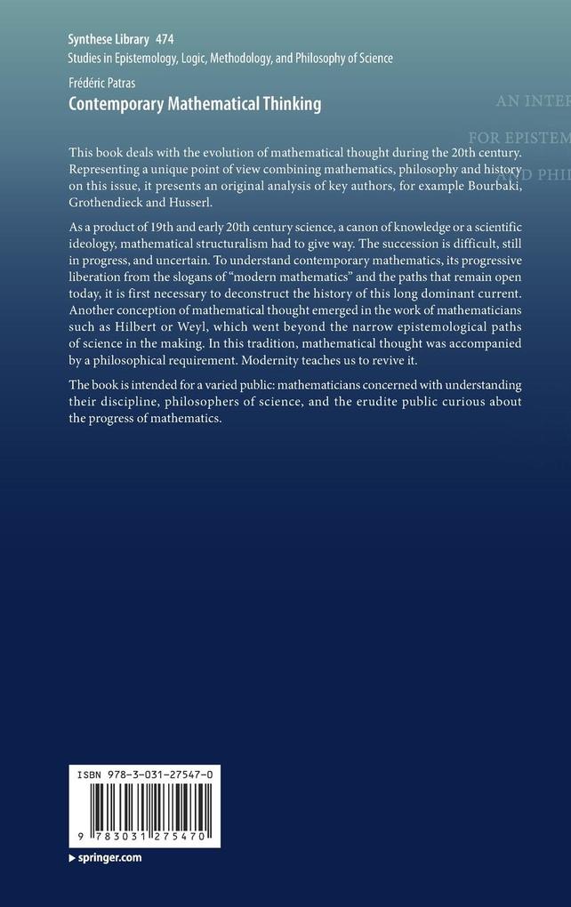 Weitere Ansicht: Contemporary Mathematical Thinking | Frédéric Patras