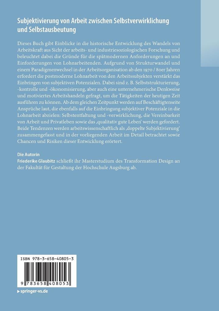 Weitere Ansicht: Subjektivierung von Arbeit zwischen Selbstverwirklichung und Selbstausbeutung | Friederike Glaubitz