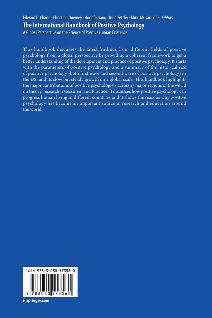 Weitere Ansicht: The International Handbook of Positive Psychology