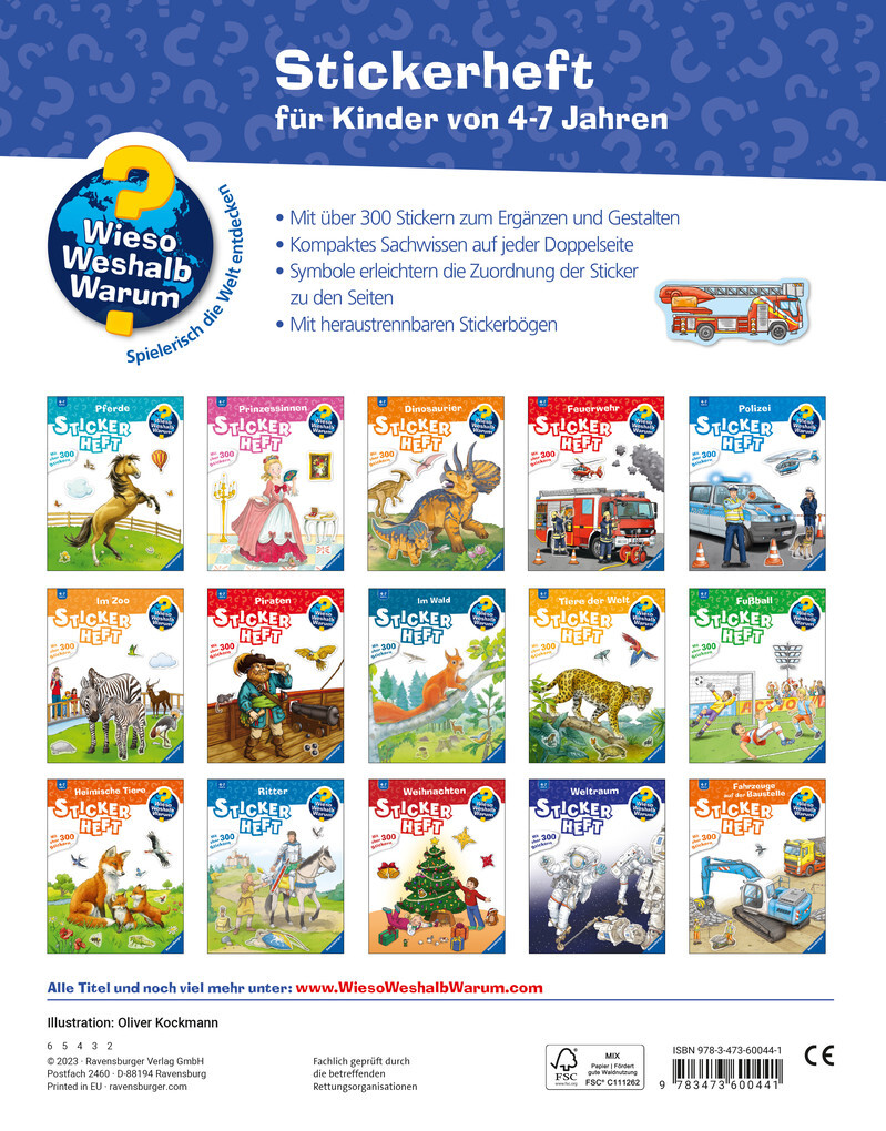 Weitere Ansicht: Wieso? Weshalb? Warum? Stickerheft: Einsatzfahrzeuge