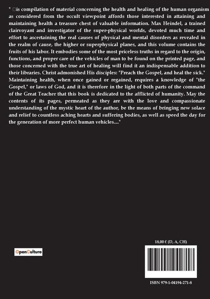 Weitere Ansicht: Occult principles of health and healing | Max Heindel