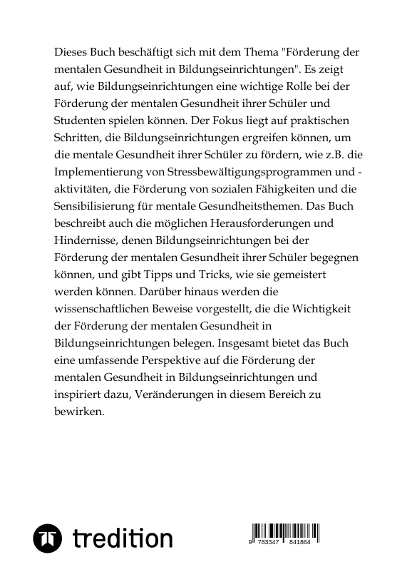 Weitere Ansicht: Die Förderung der mentalen Gesundheit in Bildungseinrichtungen | Jaltas
