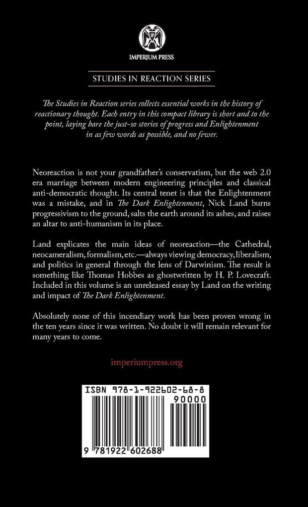 Weitere Ansicht: The Dark Enlightenment - Imperium Press | Nick Land