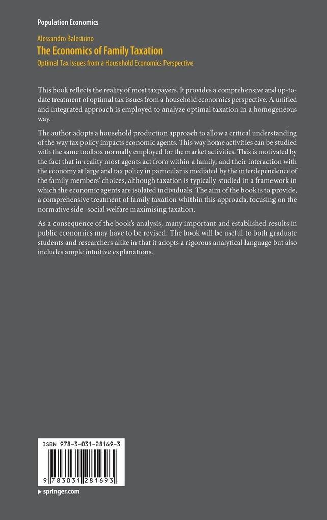 Weitere Ansicht: The Economics of Family Taxation | Alessandro Balestrino