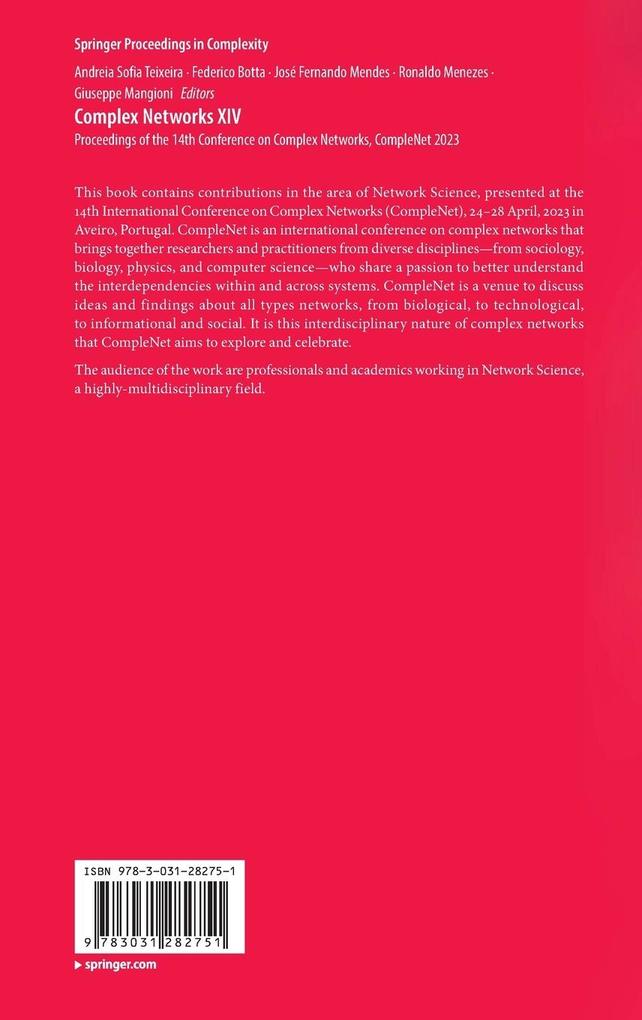 Weitere Ansicht: Complex Networks XIV