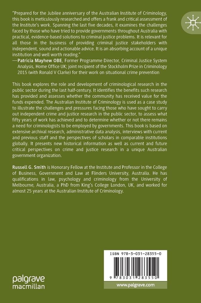 Weitere Ansicht: Public Sector Criminological Research | Russell G. Smith