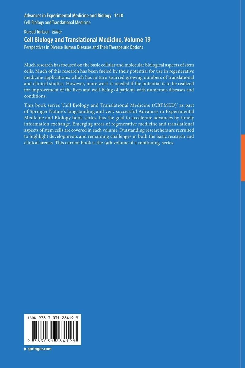 Weitere Ansicht: Cell Biology and Translational Medicine, Volume 19