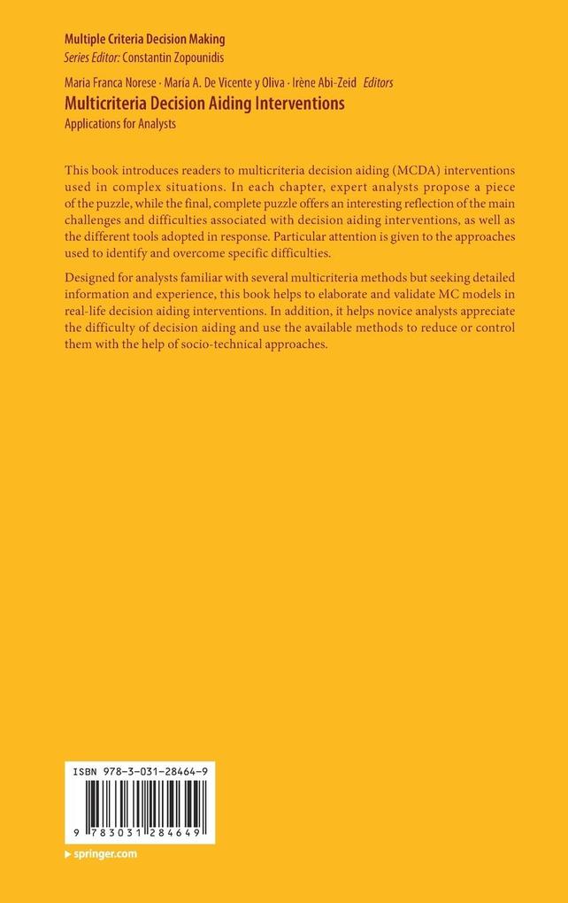 Weitere Ansicht: Multicriteria Decision Aiding Interventions