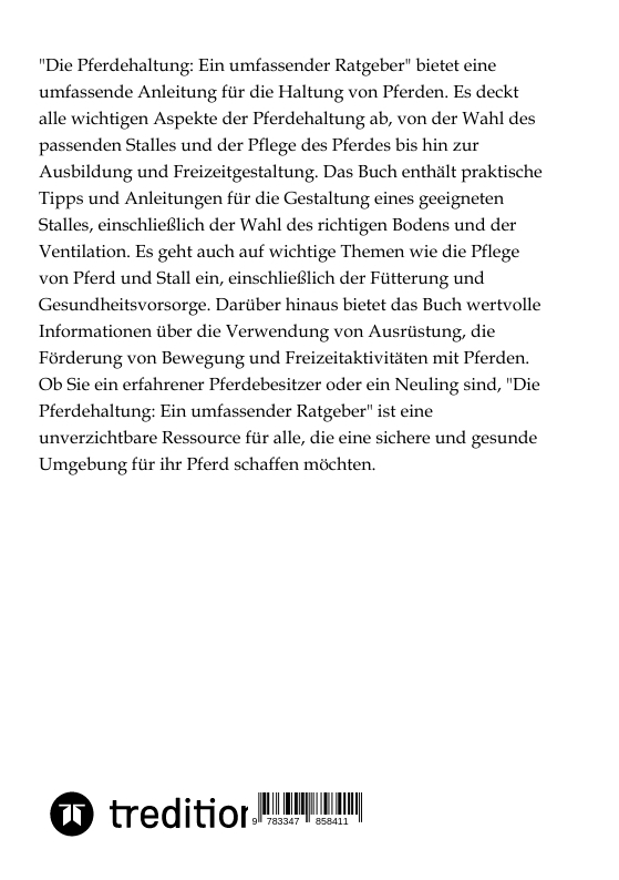 Weitere Ansicht: Die Pferdehaltung: Ein umfassender Ratgeber | Moritz