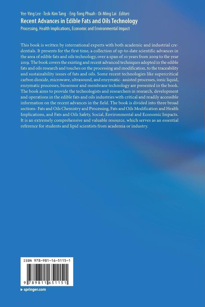 Weitere Ansicht: Recent Advances in Edible Fats and Oils Technology