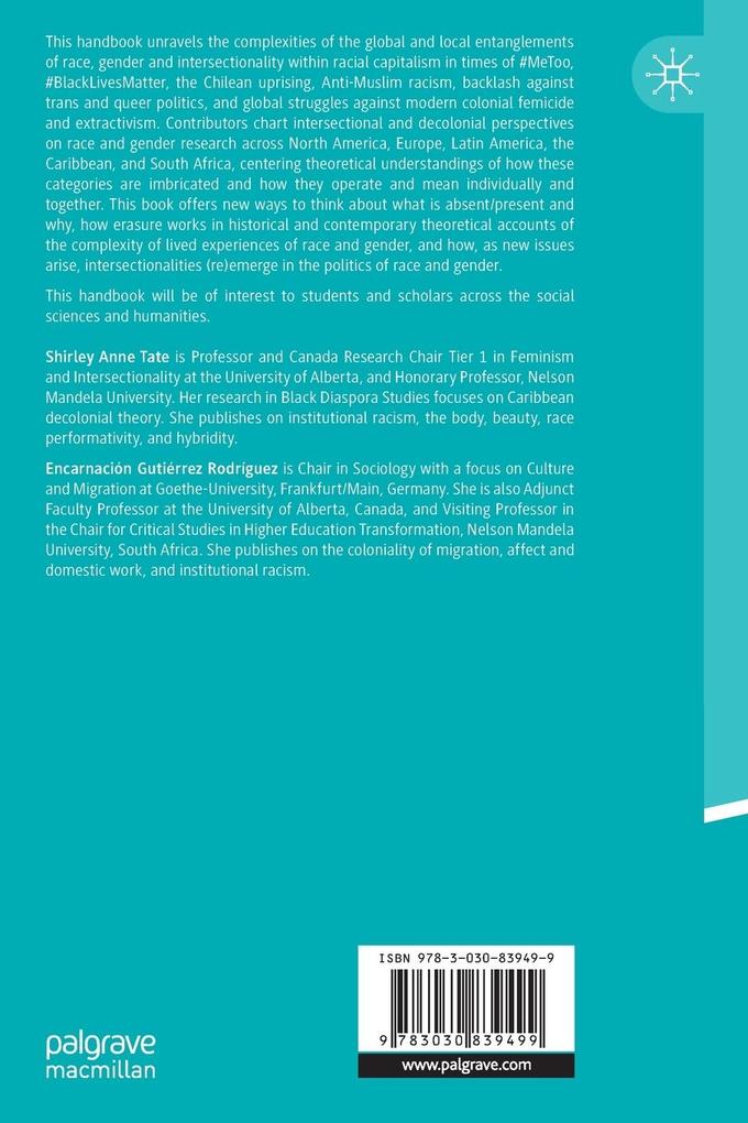 Weitere Ansicht: The Palgrave Handbook of Critical Race and Gender