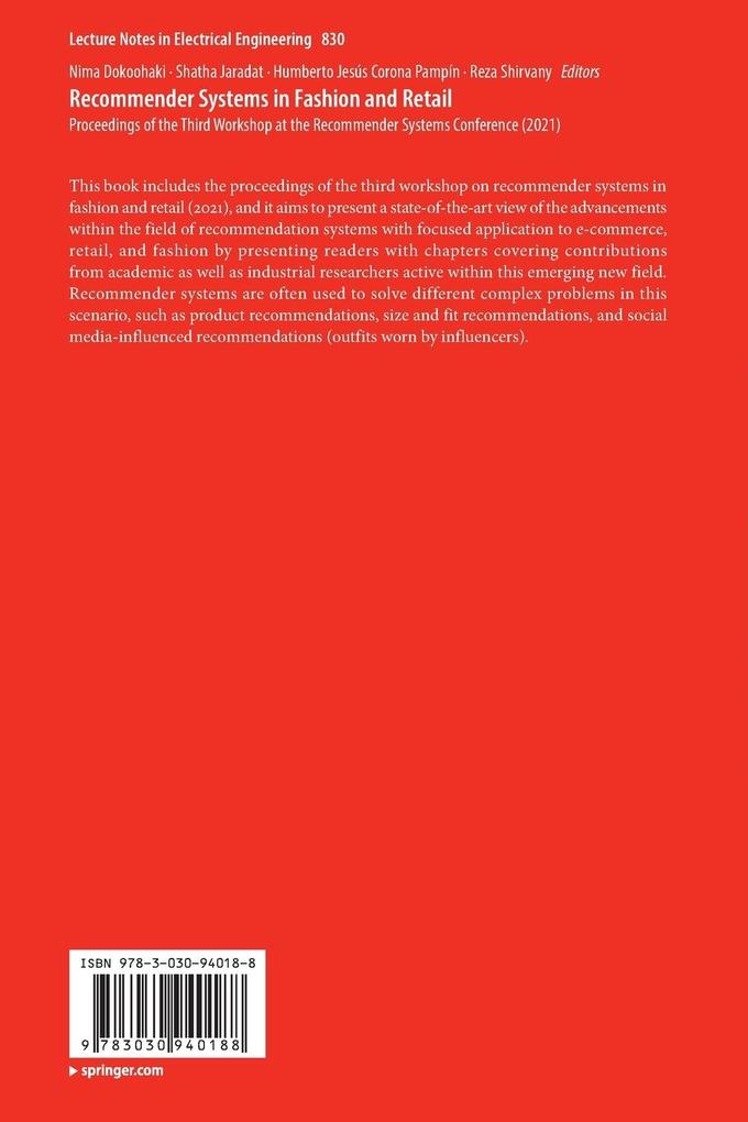 Weitere Ansicht: Recommender Systems in Fashion and Retail