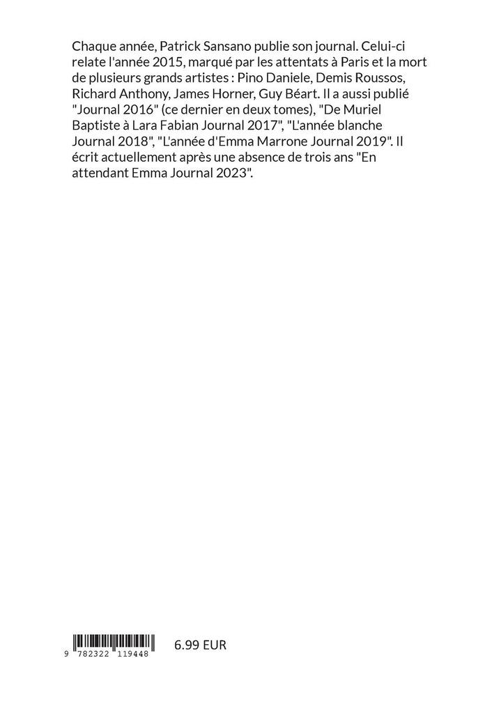 Weitere Ansicht: Journal 2015 | Patrick Sansano