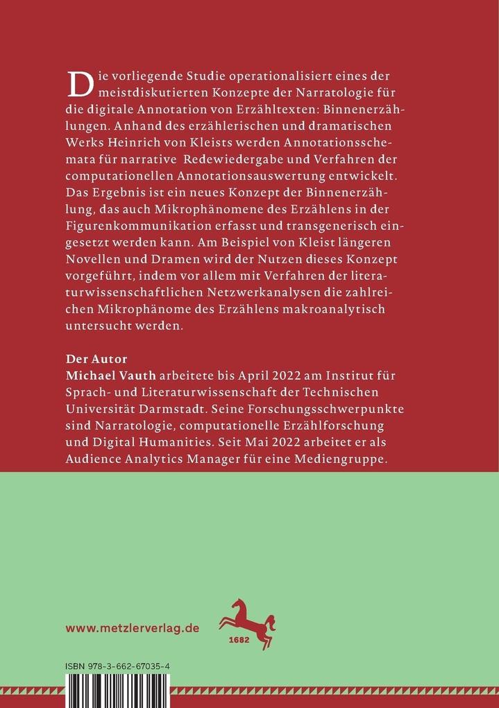 Weitere Ansicht: Eine digitale Narratologie der Binnenerzählung | Michael Vauth