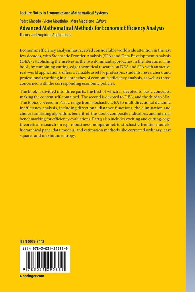 Weitere Ansicht: Advanced Mathematical Methods for Economic Efficiency Analysis