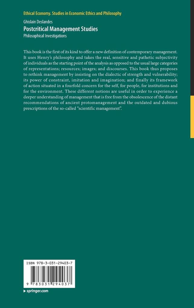 Weitere Ansicht: Postcritical Management Studies | Ghislain Deslandes