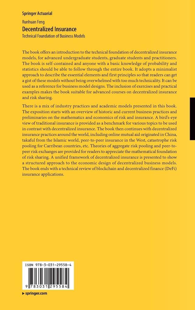 Weitere Ansicht: Decentralized Insurance | Runhuan Feng