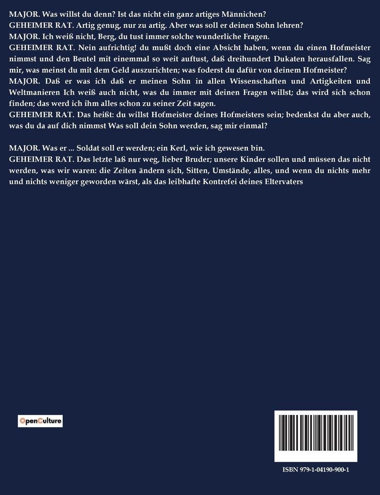 Weitere Ansicht: Der Hofmeister | Jakob Michael Reinhold Lenz