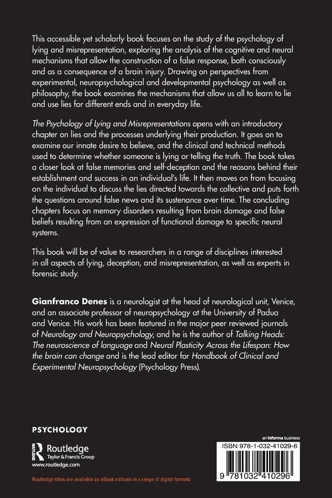 Weitere Ansicht: The Psychology of Lying and Misrepresentations | Gianfranco Denes