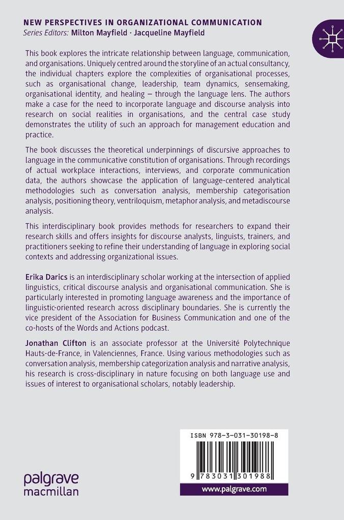 Weitere Ansicht: Organisation, Communication and Language | Jonathan Clifton, Erika Darics
