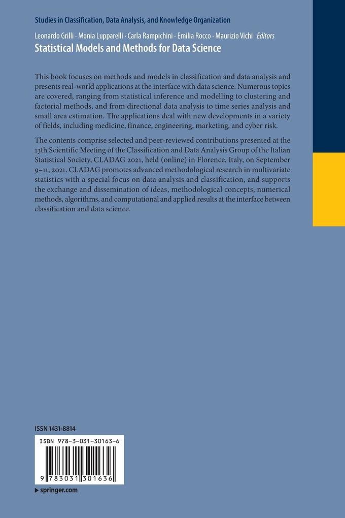 Weitere Ansicht: Statistical Models and Methods for Data Science