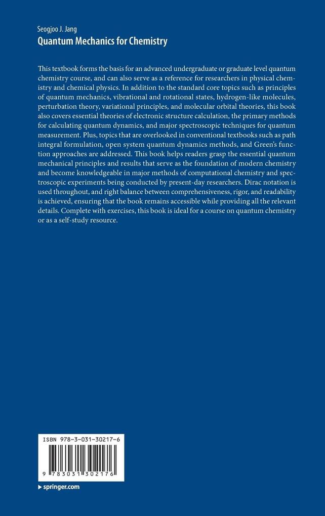 Weitere Ansicht: Quantum Mechanics for Chemistry | Seogjoo J. Jang
